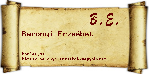 Baronyi Erzsébet névjegykártya